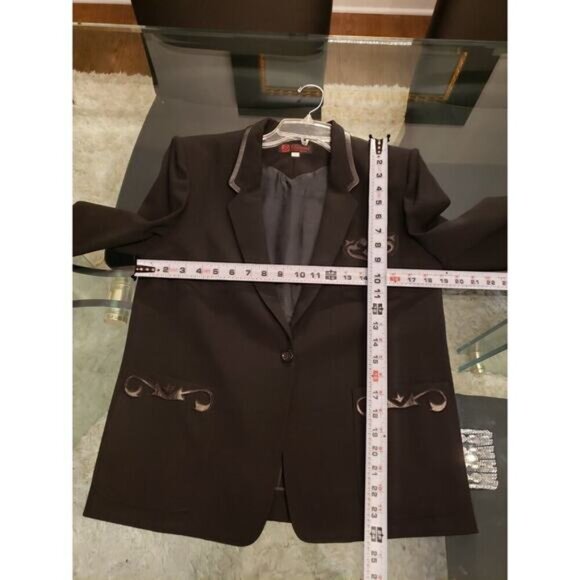 DIANA Women's Black Long Sleeve Single Breasted One Button Blazer Jacket Size M - Picture 11 of 12